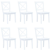 spisebordsstole 6 stk. massivt gummitræ hvid