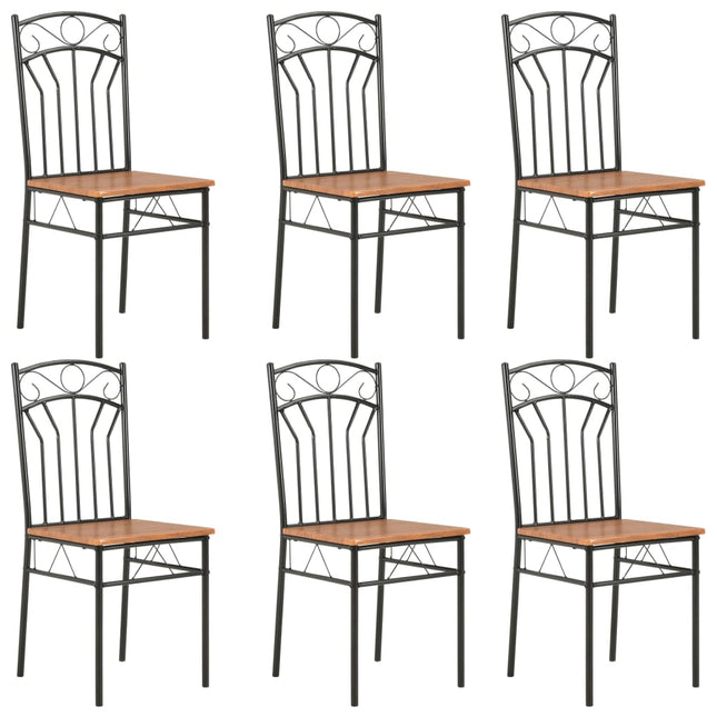 spisebordsstole 6 stk. MDF brun