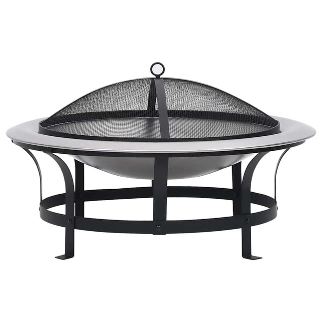 bålfad med grill rustfrit stål 76 cm