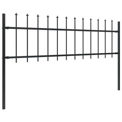 havehegn med spydtop stål 892,5x60 cm sort