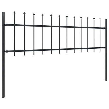 havehegn med spydtop stål 1070x60 cm sort