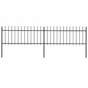 havehegn med spydtop stål 359x80 cm sort