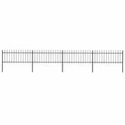 havehegn med spydtop stål 714,5x80 cm sort