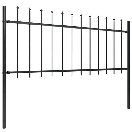 havehegn med spydtop stål 1172x80 cm sort