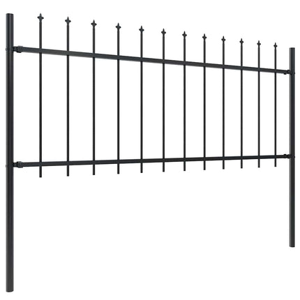havehegn med spydtop stål 1603,5x80 cm sort