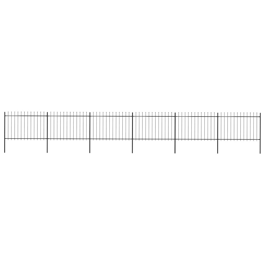 havehegn med spydtop stål 1070x120 cm sort