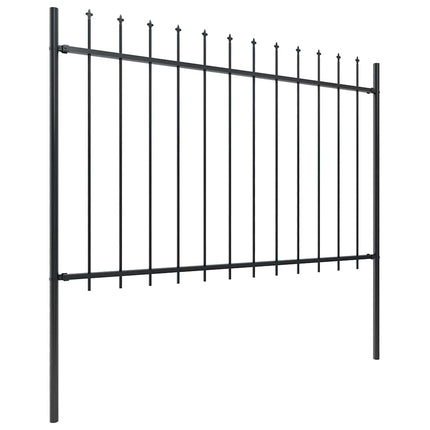 havehegn med spydtop stål 1070x120 cm sort