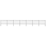 havehegn med spydtop stål 1248x120 cm sort