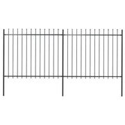 havehegn med spydtop stål 359x150 cm sort