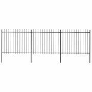 havehegn med spydtop stål 537x150 cm sort
