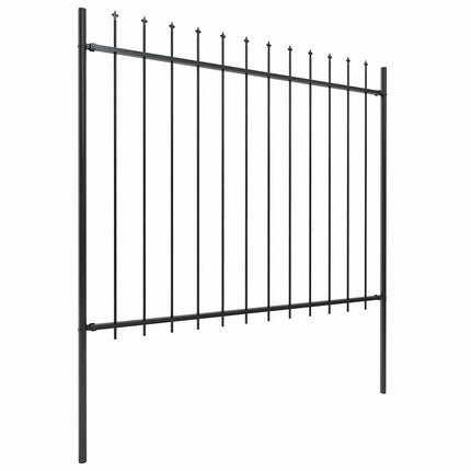 havehegn med spydtop stål 504x150 cm sort