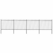 havehegn med spydtop stål 714,5x150 cm sort