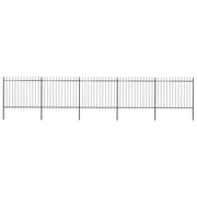 havehegn med spydtop stål 892,5x150 cm sort