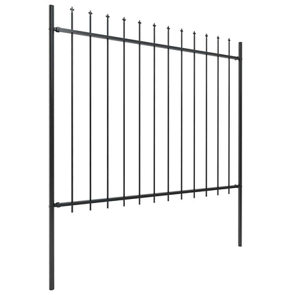 havehegn med spydtop stål 1005x150 cm sort