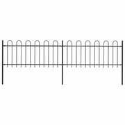 havehegn med bøjleop stål 359x80 cm sort