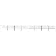 havehegn med bøjleop stål 1426x80 cm sort