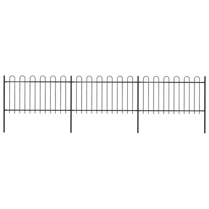 havehegn med bøjleop stål 504x100 cm sort