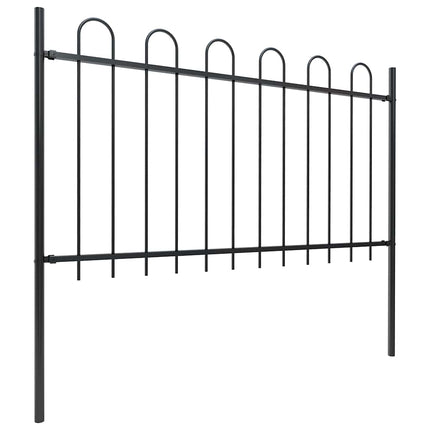 havehegn med bøjleop stål 504x100 cm sort