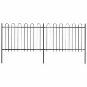 havehegn med bøjleop stål 359x120 cm sort
