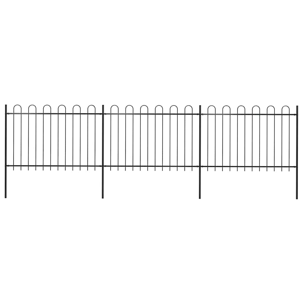 havehegn med bøjleop stål 537x120 cm sort