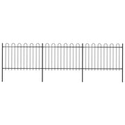 havehegn med bøjleop stål 537x120 cm sort