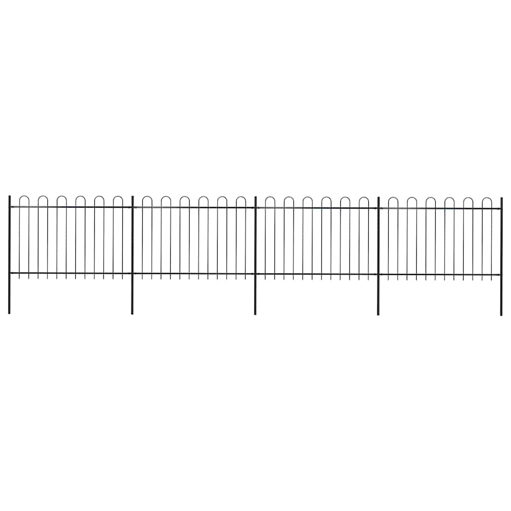 havehegn med bøjleop stål 714,5x120 cm sort