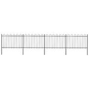 havehegn med bøjleop stål 714,5x120 cm sort