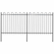 havehegn med bøjleop stål 359x150 cm sort