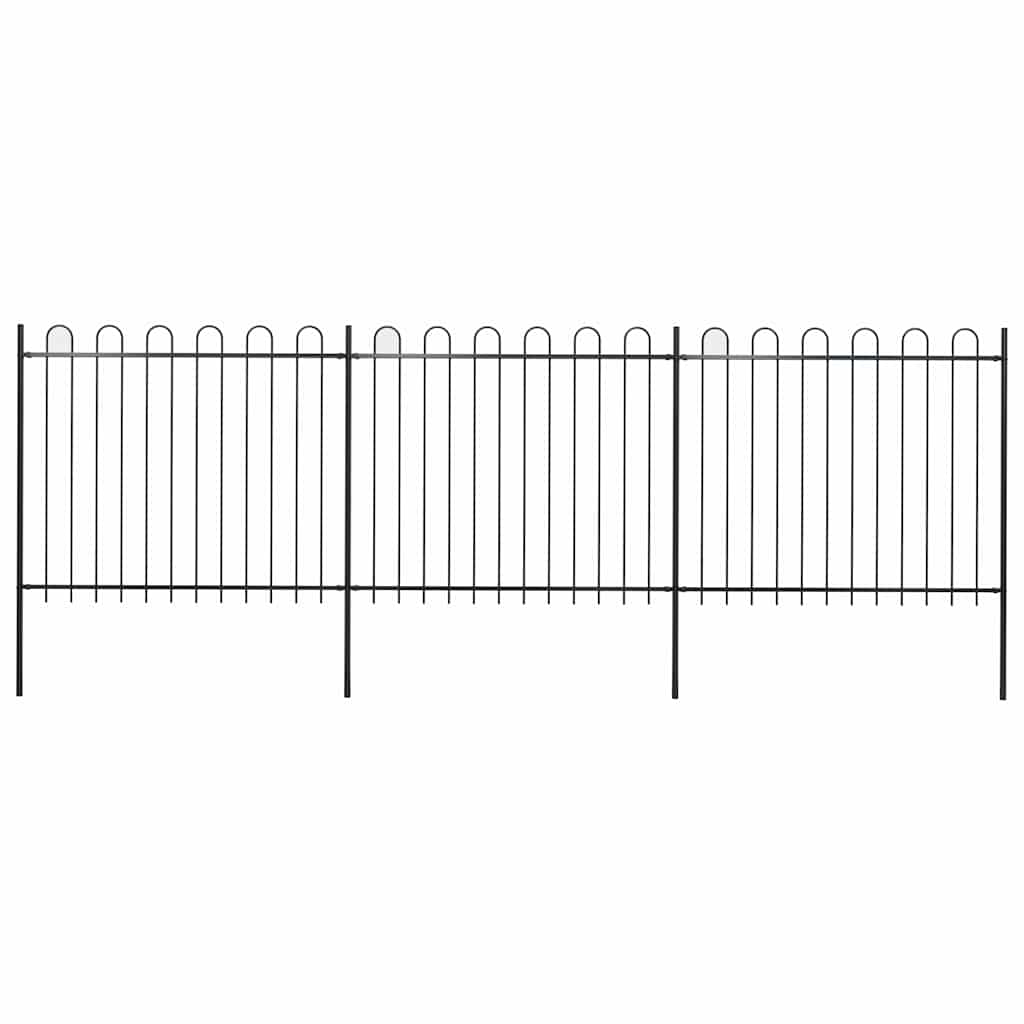 havehegn med bøjleop stål 537x150 cm sort