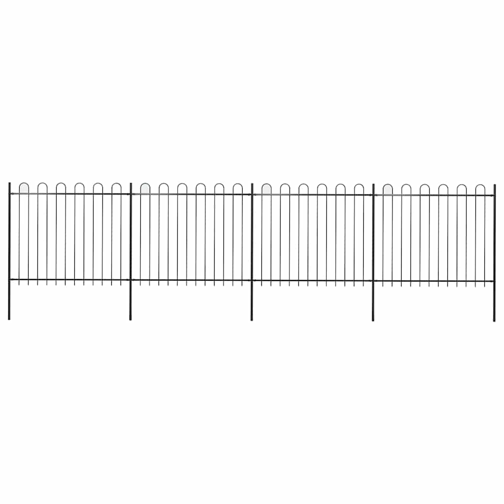 havehegn med bøjleop stål 714,5x150 cm sort