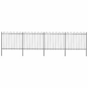 havehegn med bøjleop stål 714,5x150 cm sort