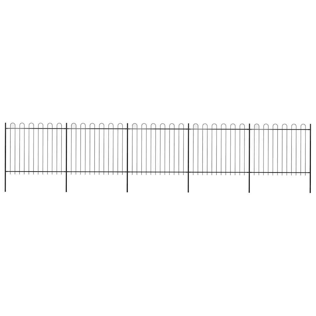 havehegn med bøjleop stål 892,5x150 cm sort