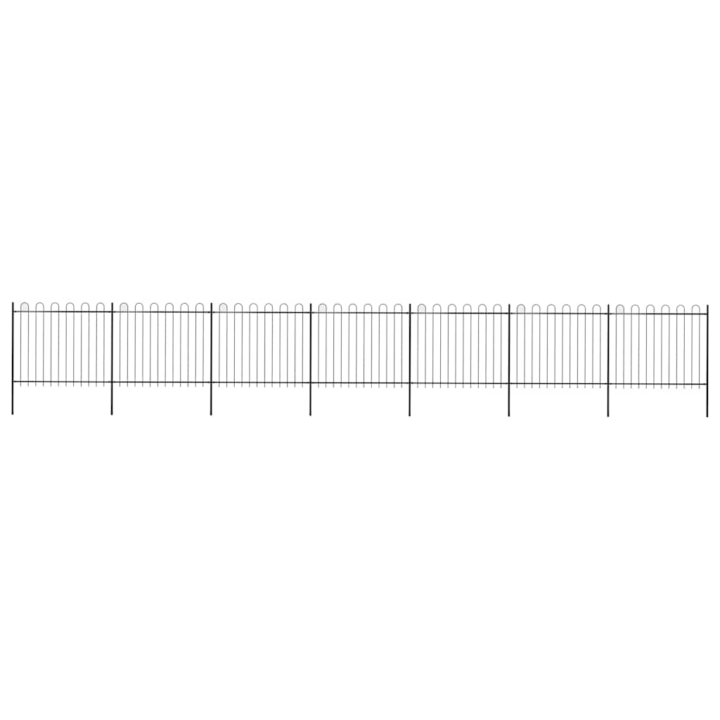 havehegn med bøjleop stål 1248x150 cm sort