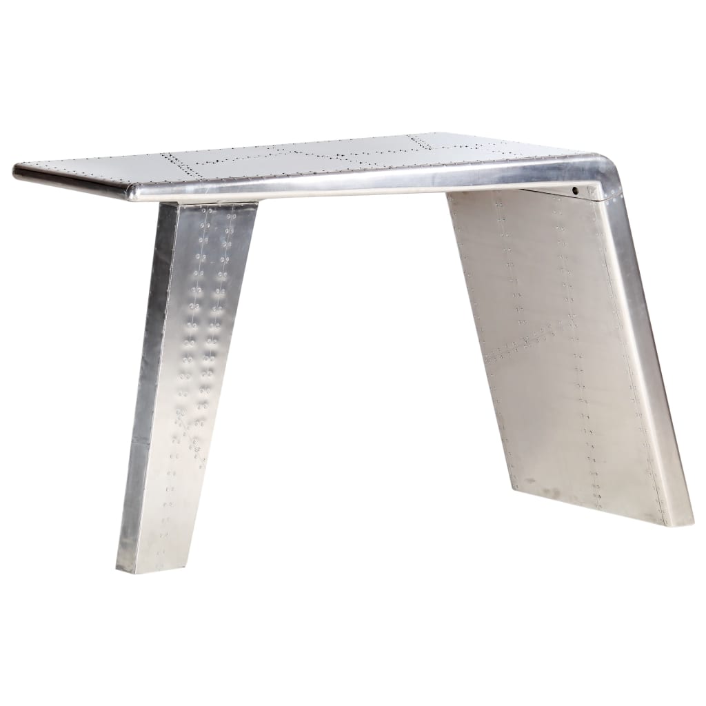 aviator-skrivebord 112 x 50 x 76 cm metal slvfarvet