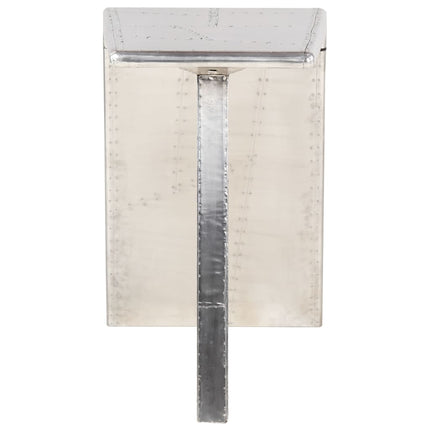 aviator-skrivebord 112 x 50 x 76 cm metal sølvfarvet