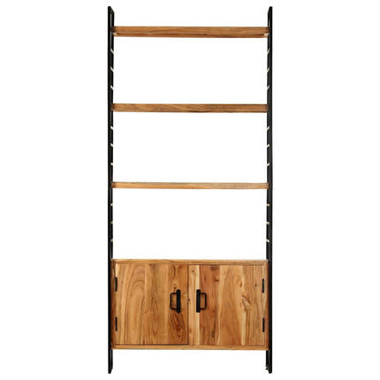 bogreol i 4 niveauer 80x30x180 cm massivt akacietræ