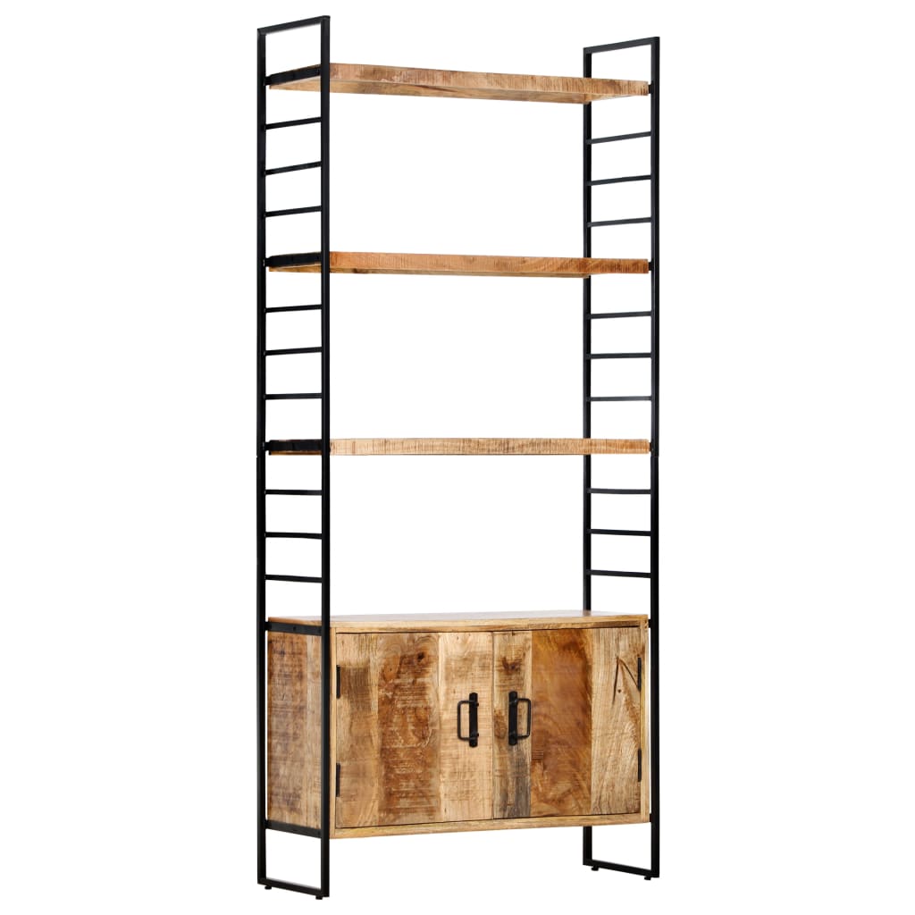 Bogreol I 4 Niveauer 80x30x180 Cm Massivt Genbrugstræ - råt mangotræ