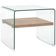 sofabord 50 x 50 x 45 cm hærdet glas transparent
