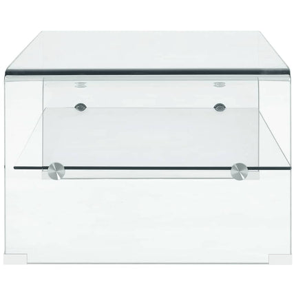 sofabord 98 x 45 x 31 cm hærdet glas transparent