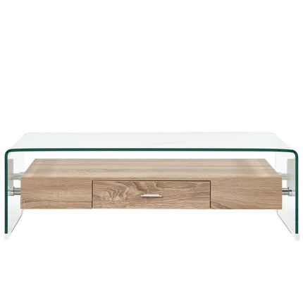 sofabord 98 x 45 x 31 cm hærdet glas transparent