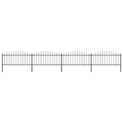 havehegn med spydtop stål 714,5x75 cm sort