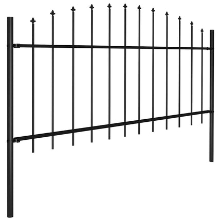 havehegn med spydtop stål 671x75 cm sort