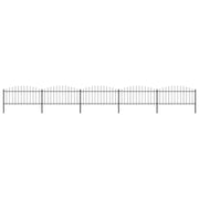 havehegn med spydtop stål 892,5x75 cm sort