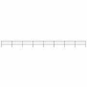 havehegn med spydtop stål 1426x75 cm sort