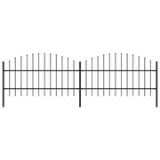 havehegn med spydtop stål 359x100 cm sort