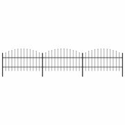 havehegn med spydtop stål 537x100 cm sort