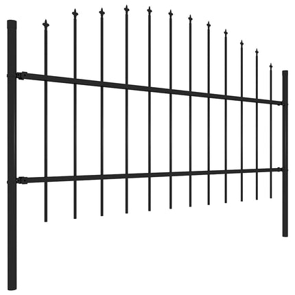 havehegn med spydtop stål 1339x100 cm sort