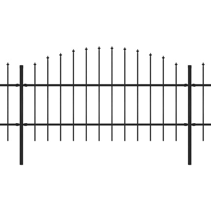 havehegn med spydtop stål 1603,5x100 cm sort