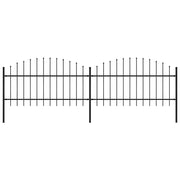 havehegn med spydtop stål 359x125 cm sort
