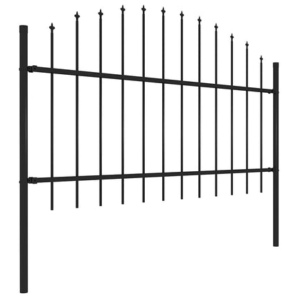 havehegn med spydtop stål 838x125 cm sort